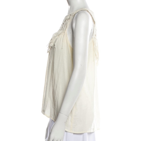 Ulla Johnson Deia Fringe Macrame Crochet Cotton Tank Top Blouse 4 - Picture 3 of 4